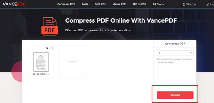compress pdf on Mac_vancepdf_step 2